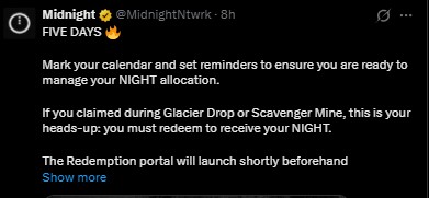 午夜上市日期宣布:了解 GlacierDrop 的认领和价格